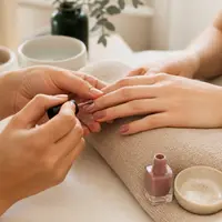 Esmaltado durante una manicura.